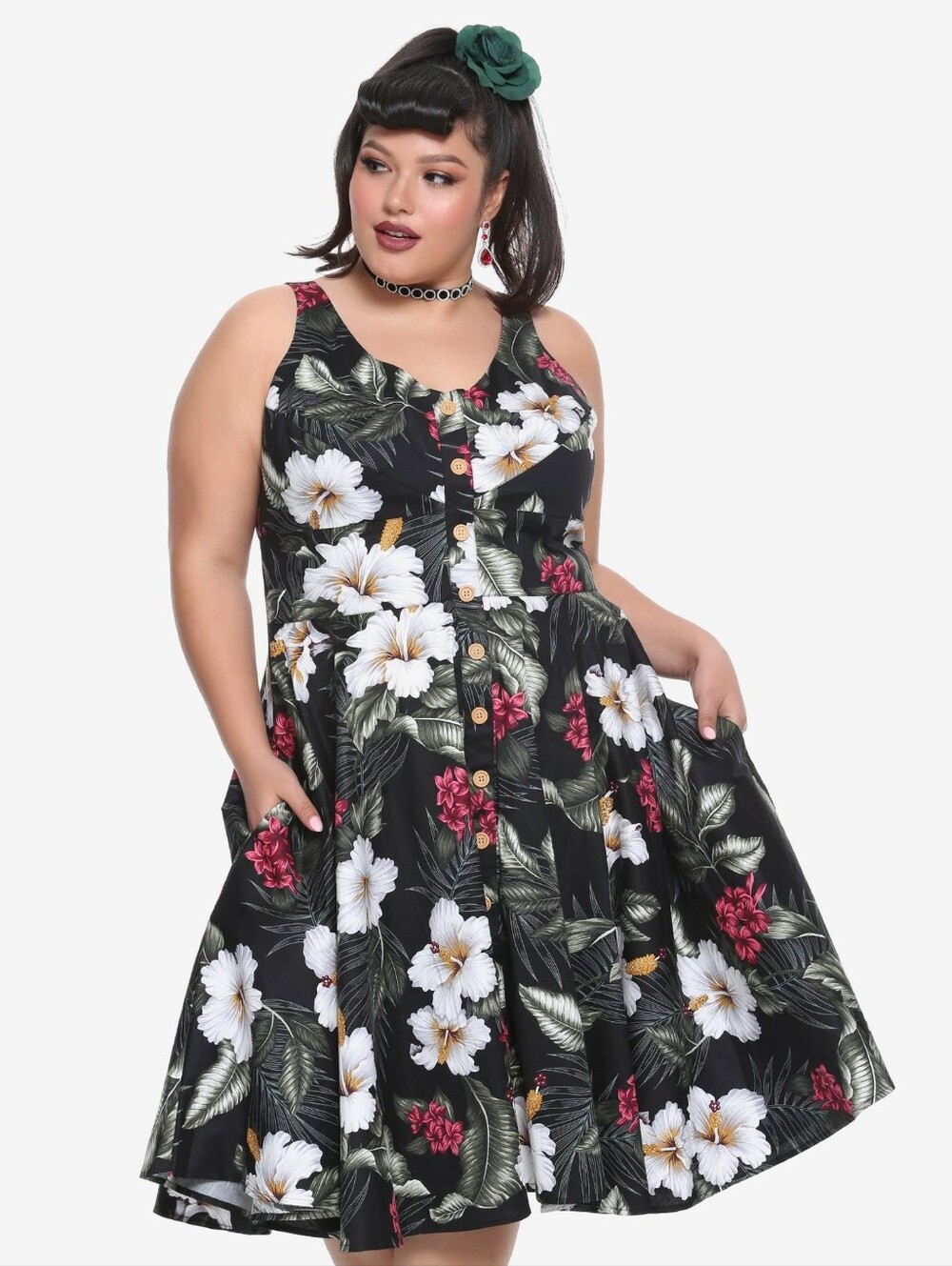 Hell Bunny X Hot Topic Tahiti 50's Dress 2X - Picture 4 of 14